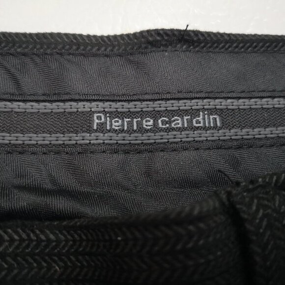 Pierre Cardin Men's Size 36/30 Flat Front Textured Black Dress Pants - Picture 3 of 11